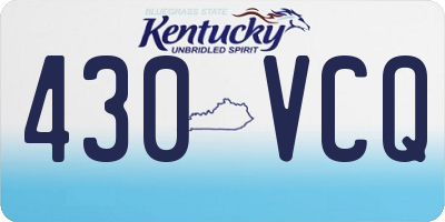 KY license plate 430VCQ