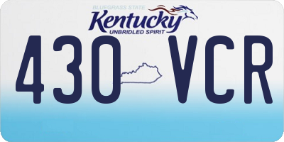 KY license plate 430VCR