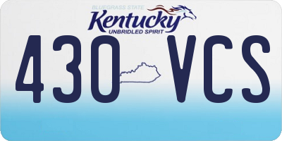 KY license plate 430VCS