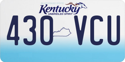KY license plate 430VCU
