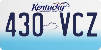 KY license plate 430VCZ