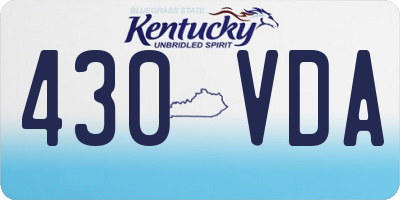 KY license plate 430VDA