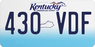 KY license plate 430VDF