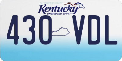 KY license plate 430VDL