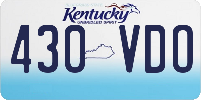 KY license plate 430VDO