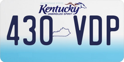 KY license plate 430VDP