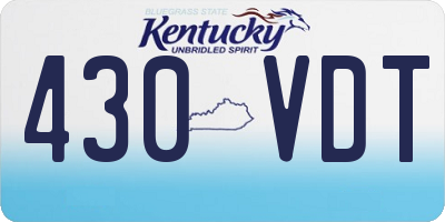 KY license plate 430VDT