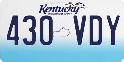 KY license plate 430VDY