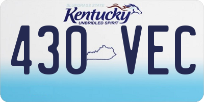 KY license plate 430VEC