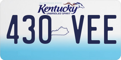 KY license plate 430VEE