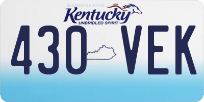 KY license plate 430VEK