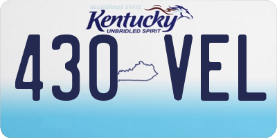KY license plate 430VEL