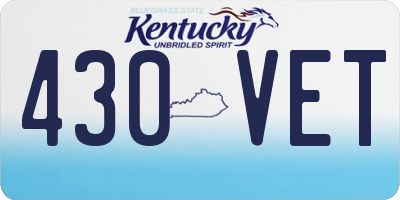 KY license plate 430VET