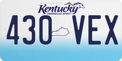 KY license plate 430VEX