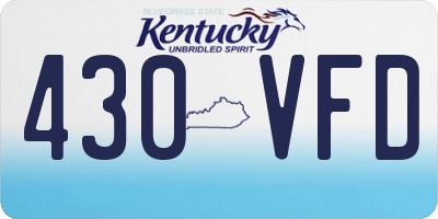 KY license plate 430VFD