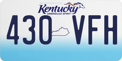 KY license plate 430VFH