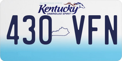 KY license plate 430VFN