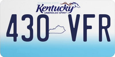 KY license plate 430VFR