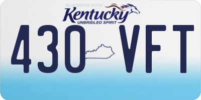 KY license plate 430VFT