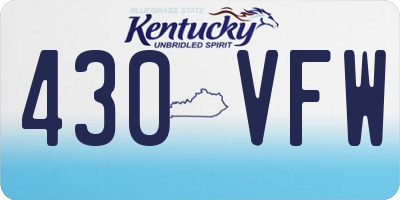 KY license plate 430VFW