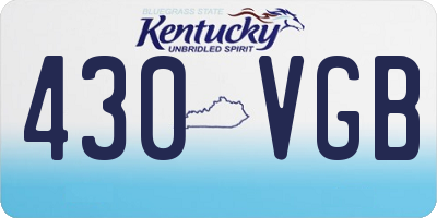 KY license plate 430VGB