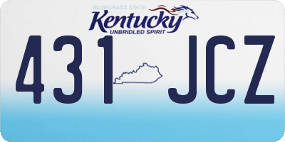 KY license plate 431JCZ