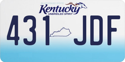 KY license plate 431JDF