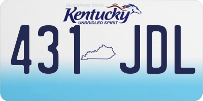 KY license plate 431JDL