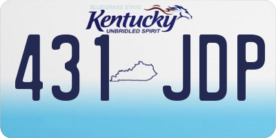 KY license plate 431JDP