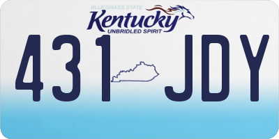 KY license plate 431JDY
