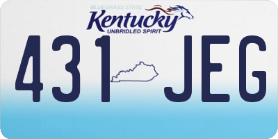 KY license plate 431JEG