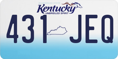 KY license plate 431JEQ