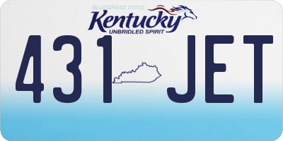 KY license plate 431JET