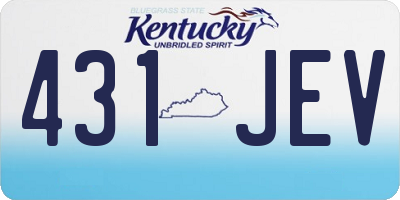 KY license plate 431JEV
