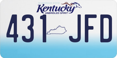 KY license plate 431JFD