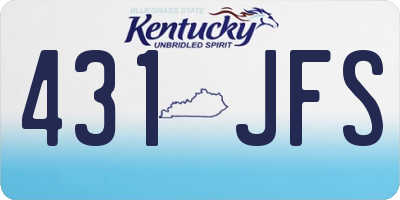 KY license plate 431JFS