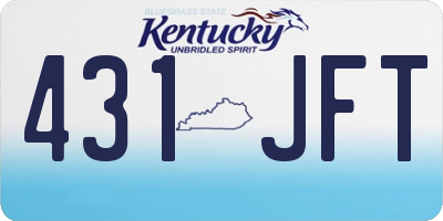 KY license plate 431JFT