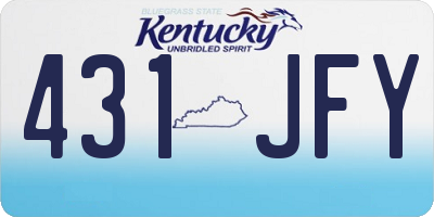 KY license plate 431JFY