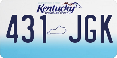 KY license plate 431JGK