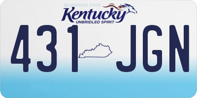 KY license plate 431JGN