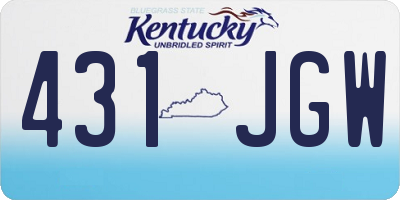 KY license plate 431JGW