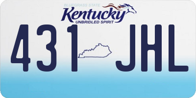 KY license plate 431JHL
