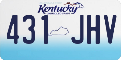 KY license plate 431JHV