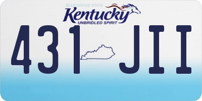 KY license plate 431JII