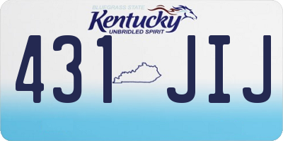 KY license plate 431JIJ