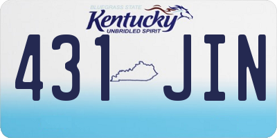 KY license plate 431JIN