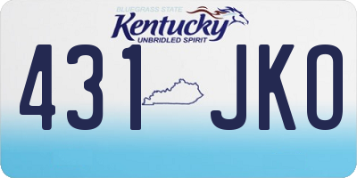 KY license plate 431JKO