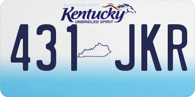 KY license plate 431JKR