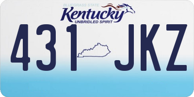 KY license plate 431JKZ