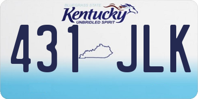 KY license plate 431JLK